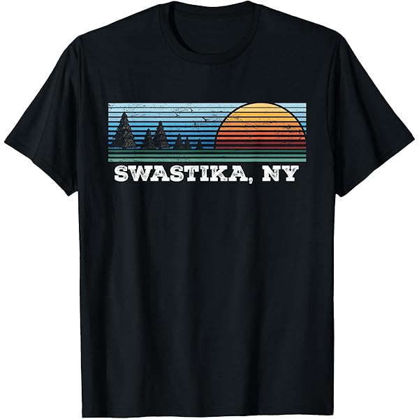 Amazon.com: Retro Sunset Stripes Swastika, New York T-Shirt